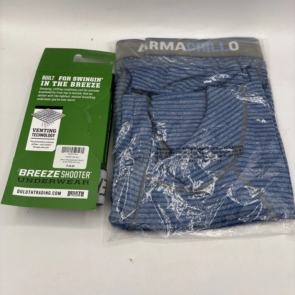 LOT OF 2 Duluth Trading Armachillo and Feel the Breeze Boxer Brief NWT 4XL
